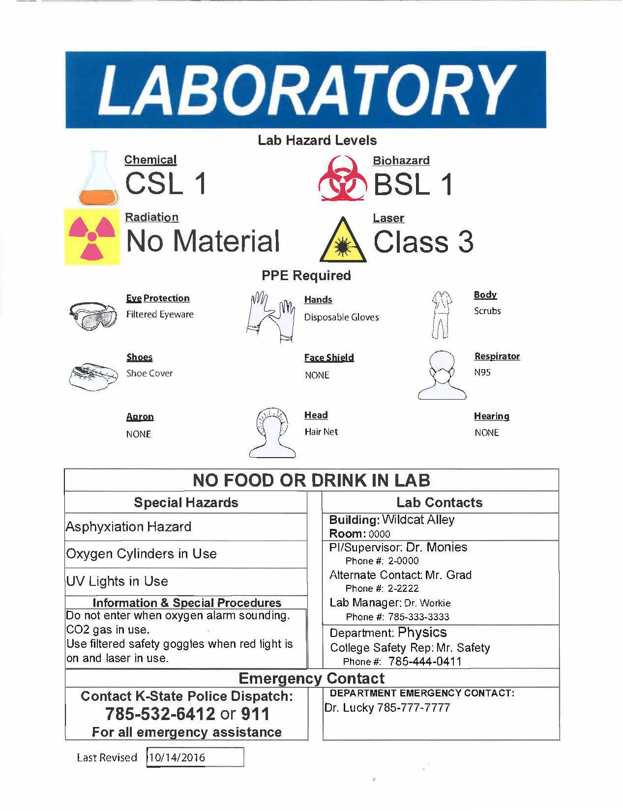 Lab Biosafety Signs